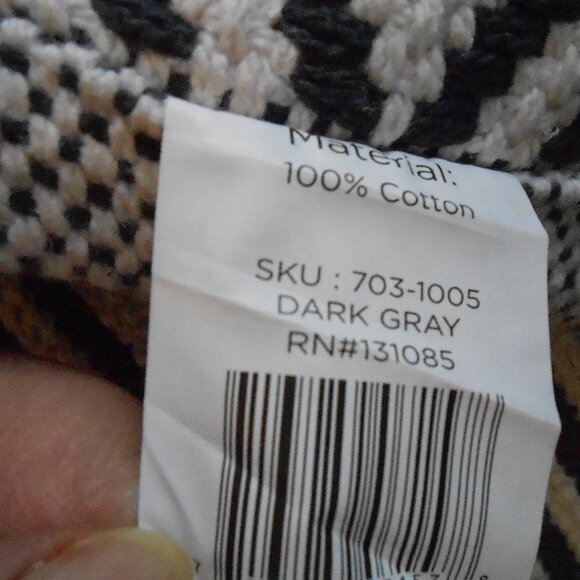 Dark Gray And White Chevron Patterned Cotton Rug 21.5"W X 35"L-SKU 703-1005 - Picture 3 of 3